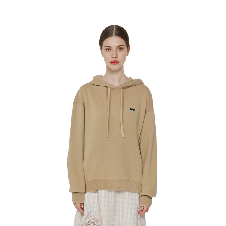 Shop (W) 라코스테 로고 자수 니트 후디 카키 AF1102-GE2
