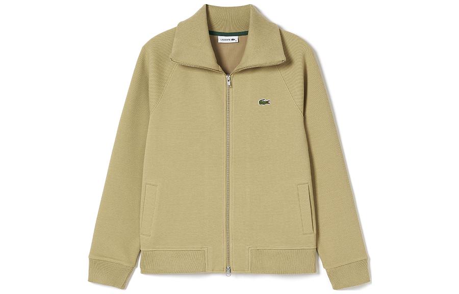(Women) LACOSTE  FW23 Casual Zip-Up Khaki Sweatshirt Jacket. SF2961-98