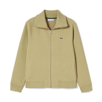 (Women) LACOSTE FW23 Casual Zip-Up Khaki Sweatshirt Jacket. SF2961-98