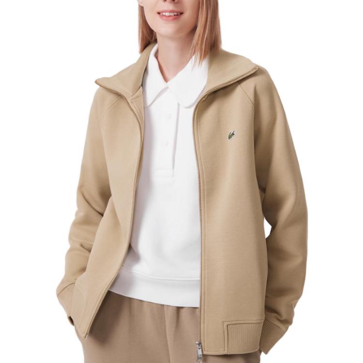 Shop (W) LACOSTE FW23 休闲卡其色拉链卫衣夹克. SF2961-98