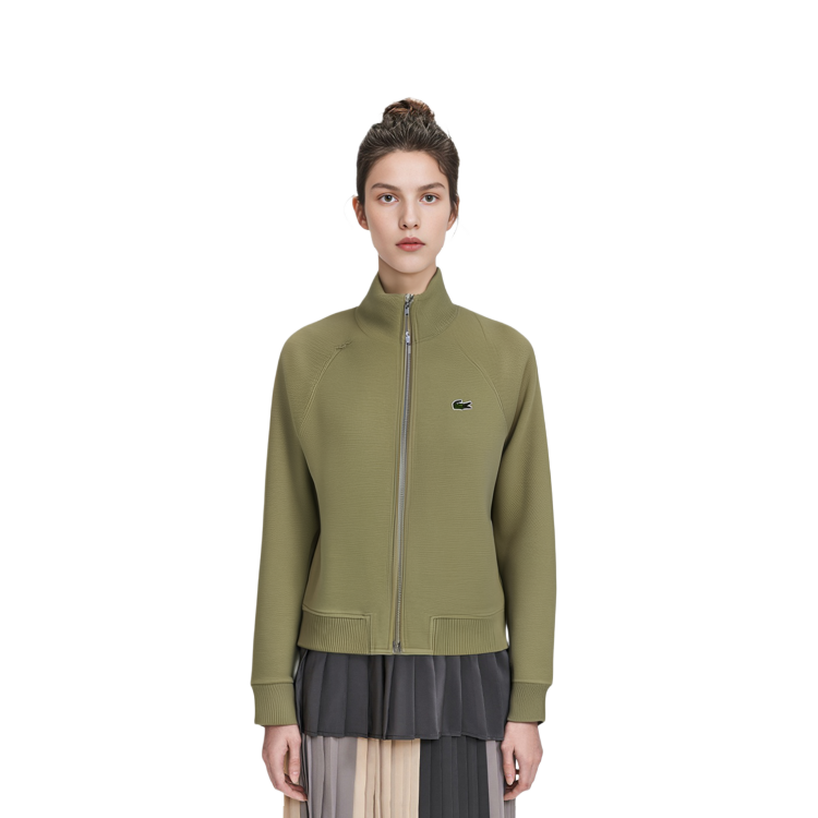 Details for (W) LACOSTE FW23 休闲卡其色拉链卫衣夹克. SF2961-98
