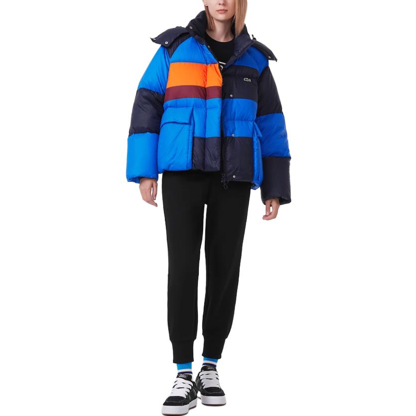 (Women) LACOSTE  FW23 Colorblock Down Jacket Blue Orange Warm Long Sleeve. BF5831-IZR 圖 3