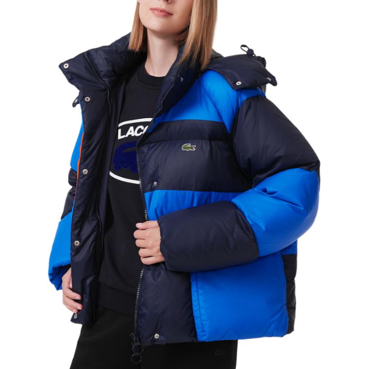 (Women) LACOSTE  FW23 Colorblock Down Jacket Blue Orange Warm Long Sleeve. BF5831-IZR 圖 4