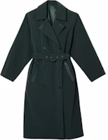 (Women) LACOSTE Green Double-Breasted Long Trench Coat with Collar. BF4478L-R89 (Women) LACOSTE Green Double-Breasted Long Trench Coat with Collar. BF4478L-R89