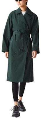 (W) LACOSTE 绿色双排扣翻领长款风衣。 BF4478L-R89 Shop (W) LACOSTE 绿色双排扣翻领长款风衣。 BF4478L-R89