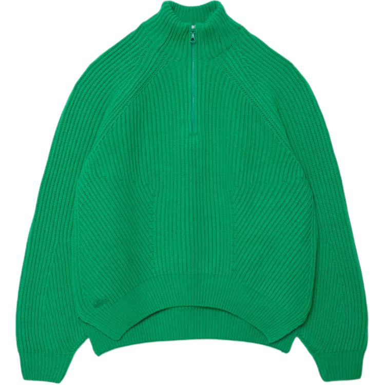 (Women) LACOSTE  Green High-Neck Raglan Sleeve Sweater AF2528-LDM