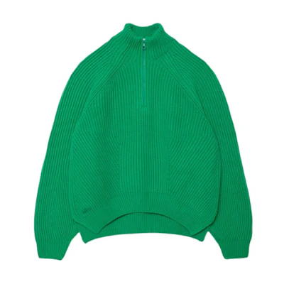 (Women) LACOSTE Green High-Neck Raglan Sleeve Sweater AF2528-LDM