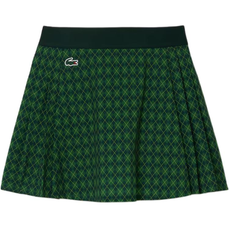 Order (Women) LACOSTE  Green Plaid Casual Shorts - Comfortable and Stylish Design. JF9433-E3D