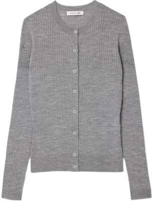 (W) 라코스테 그레이 애니멀 패턴 크루넥 가디건 스웨터 롱슬리브. AF2560-CCA Buy (W) 라코스테 그레이 애니멀 패턴 크루넥 가디건 스웨터 롱슬리브. AF2560-CCA