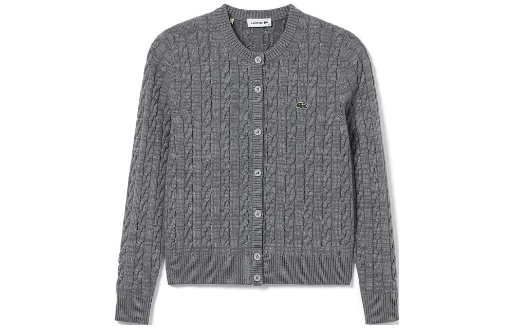 (Women) LACOSTE  Grey Fashion Crew Neck Long Sleeve Knit Top. AF0904-LIJ
