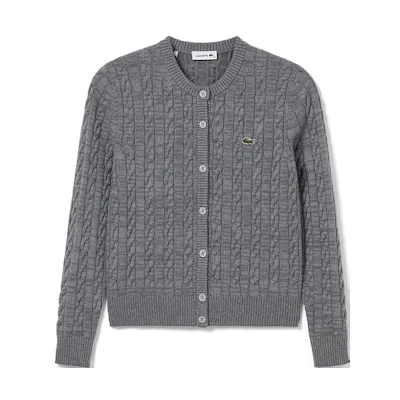 (Women) LACOSTE Grey Fashion Crew Neck Long Sleeve Knit Top. AF0904-LIJ