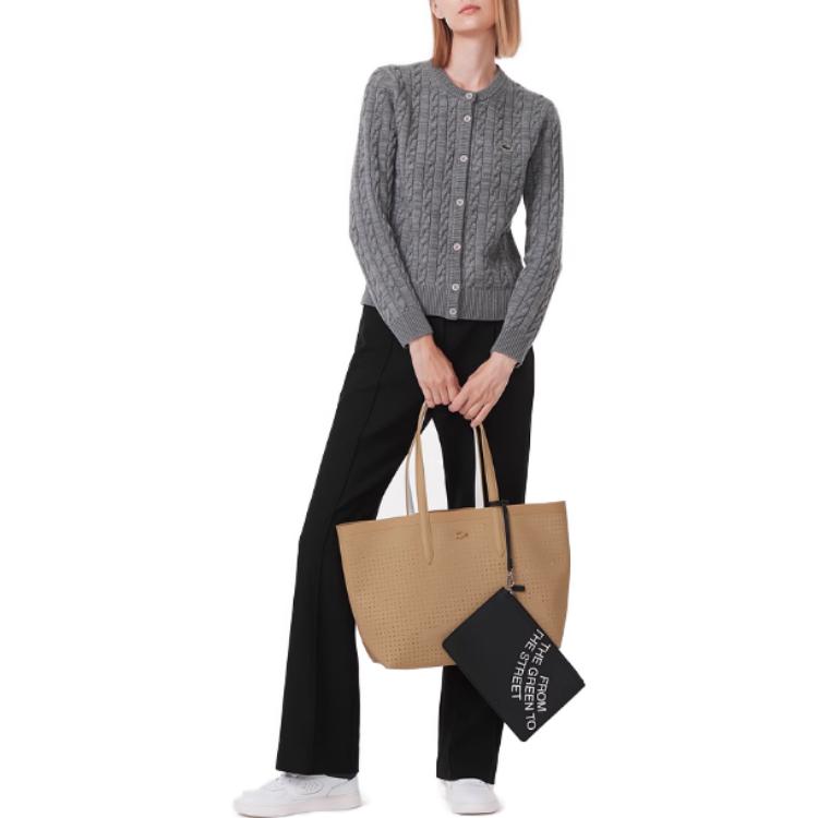 (Women) LACOSTE  Grey Fashion Crew Neck Long Sleeve Knit Top. AF0904-LIJ 圖 4