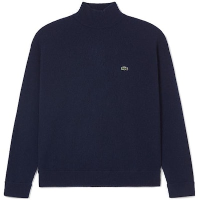 (Women) LACOSTE High-Neck Knitted Sweater Navy Blue Casual Style AF9542-166 Order (Women) LACOSTE High-Neck Knitted Sweater Navy Blue Casual Style AF9542-166