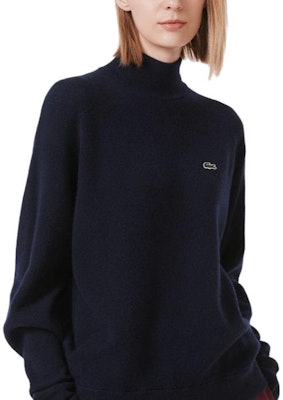 (Women) LACOSTE High-Neck Knitted Sweater Navy Blue Casual Style AF9542-166 Lookbook (Women) LACOSTE High-Neck Knitted Sweater Navy Blue Casual Style AF9542-166