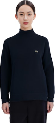 (Women) LACOSTE High-Neck Knitted Sweater Navy Blue Casual Style AF9542-166 Details for (Women) LACOSTE High-Neck Knitted Sweater Navy Blue Casual Style AF9542-166