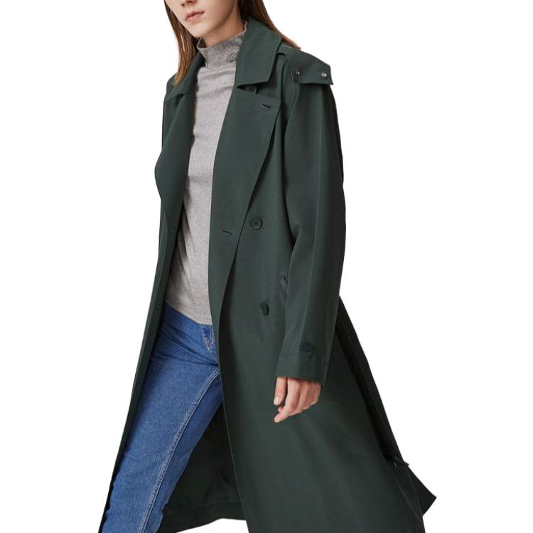 Purchase (W) LACOSTE连帽长款风衣纯色-墨绿色 BF4478-R89