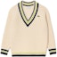 Order (W) Lacoste 寬鬆版撞色V領毛衣 米色 AF2563-I63