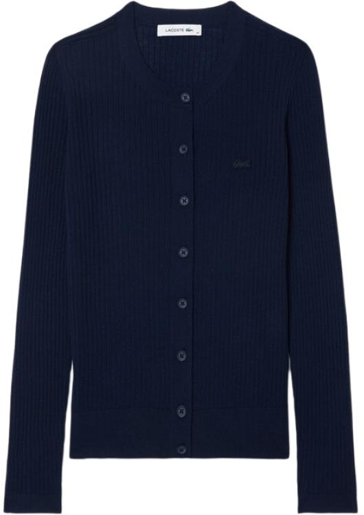 women-lacoste-midnight-blue-animal-pattern-knit-cardigan-sweater-af-2560-166