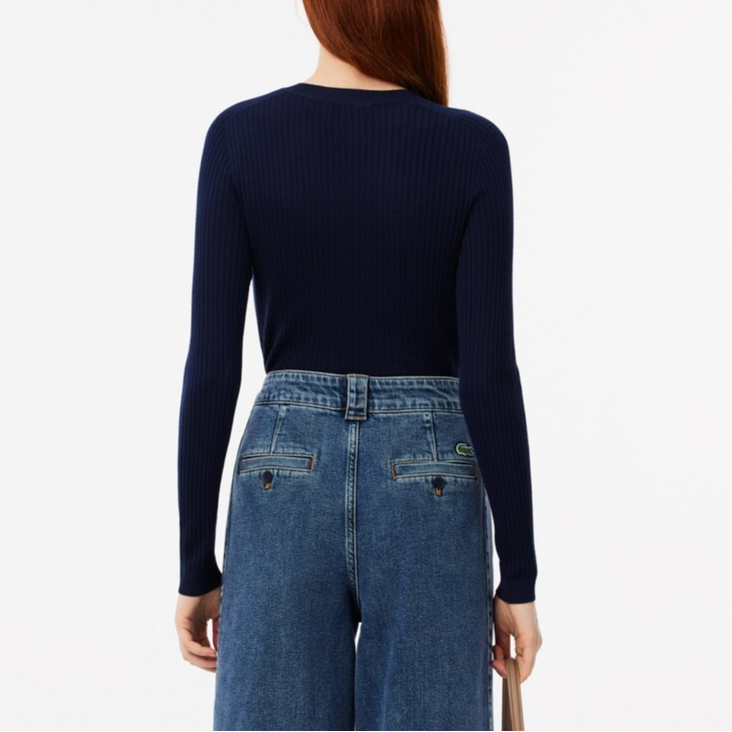 Purchase (W) LACOSTE 深蓝动物图案针织开衫毛衣 AF2560-166