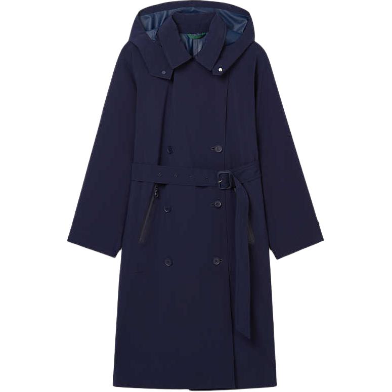 (Women) LACOSTE  Navy Blue Hooded Windbreaker Jacket FW23 Casual Fashion. BF0062-166