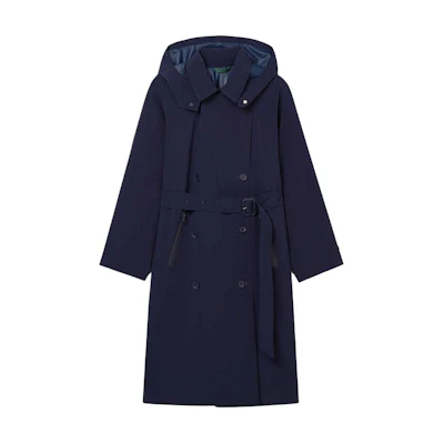 (Women) LACOSTE Navy Blue Hooded Windbreaker Jacket FW23 Casual Fashion. BF0062-166