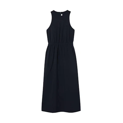 (Women) Lacoste Navy Blue Sleeveless Backless Mid-Length Dress. EF6920-HDE