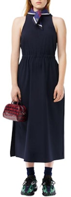 (Women) Lacoste Navy Blue Sleeveless Backless Mid-Length Dress. EF6920-HDE Shop (Women) Lacoste Navy Blue Sleeveless Backless Mid-Length Dress. EF6920-HDE