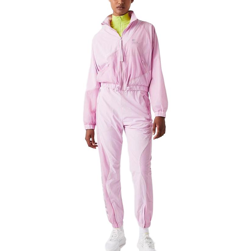 Shop (Women) LACOSTE  Pink Solid Letter Print Long Sleeve Jacket BF0029-Z4H