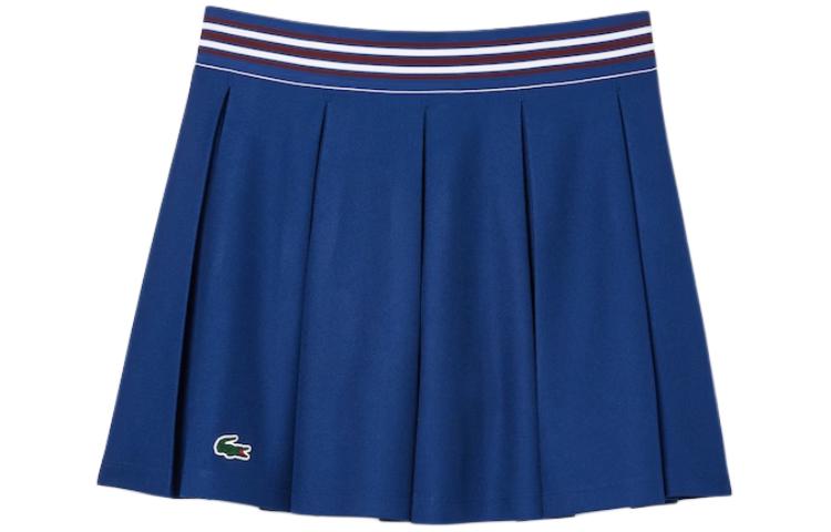 Order (Women) LACOSTE  Pleated Striped A-Line Mid-Rise Casual Skirt Cyan Blue. JF0990-F9F