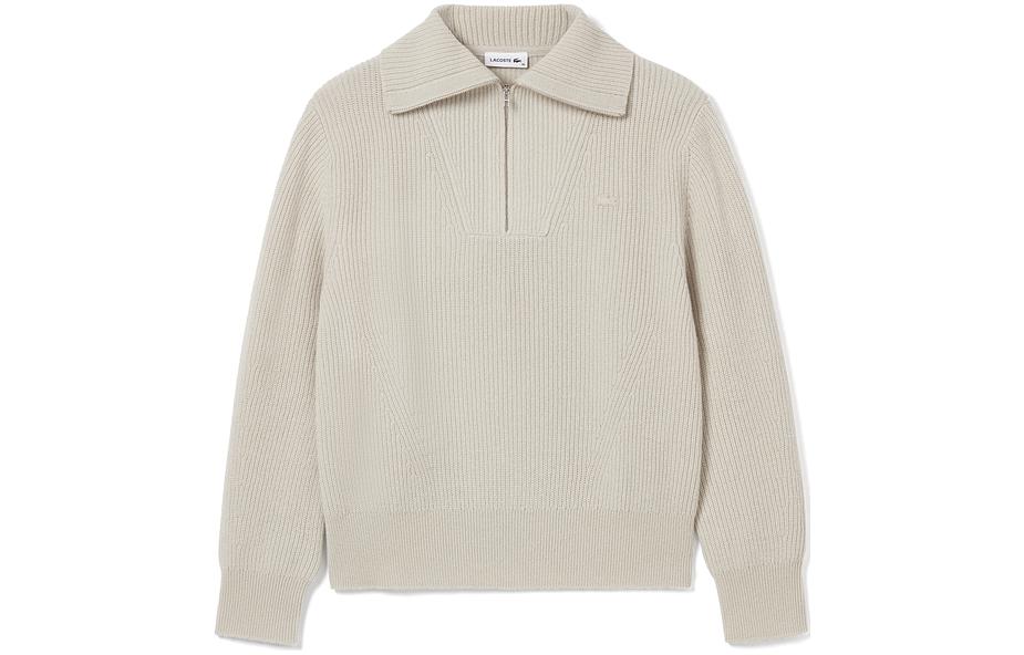 Order (W) LACOSTE Sweater Lengan Panjang Wol Murni Light Khaki. AF9332-BUQ