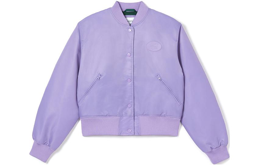 (Women) LACOSTE  Purple Varsity Jacket with Logo and Snap Buttons Casual Style. BF0018-GFU 圖 2
