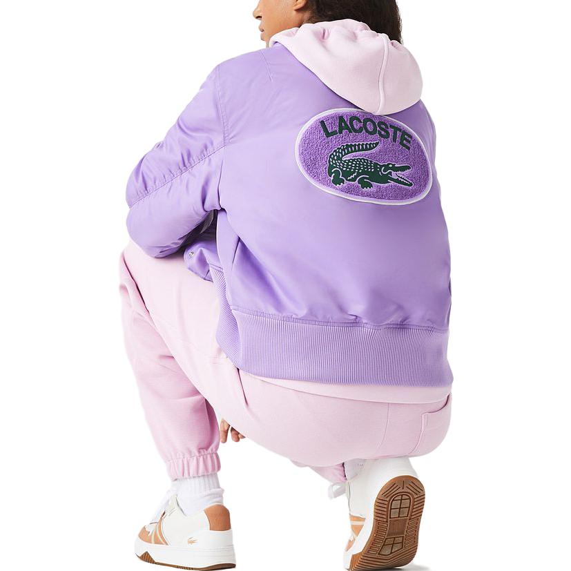 (Women) LACOSTE  Purple Varsity Jacket with Logo and Snap Buttons Casual Style. BF0018-GFU 圖 4