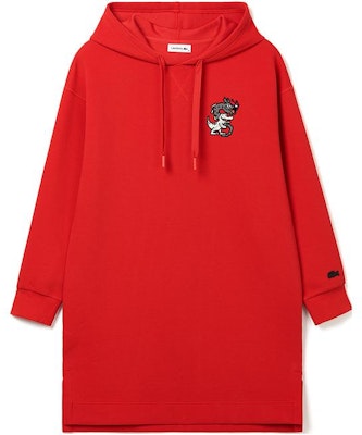 (Women) LACOSTE Red Hoodie Dress Lunar New Year Dragon Print Collection. EF5805-031-240 Order (Women) LACOSTE Red Hoodie Dress Lunar New Year Dragon Print Collection. EF5805-031-240