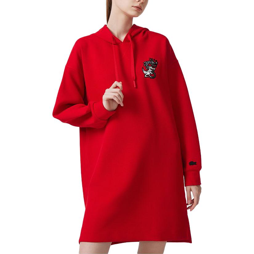 Lookbook (Women) LACOSTE  Red Hoodie Dress Lunar New Year Dragon Print Collection. EF5805-031-240