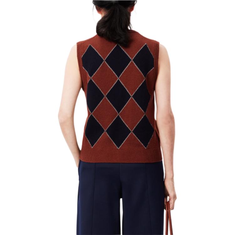 Shop (W) 라코스테 레드 민소매 니트 가디건 스웨터. AF2569-I62