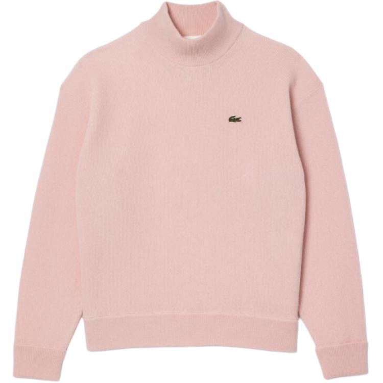 (Women) LACOSTE  Retro Embroidered High-Neck Sweater Light Pink AF9542-ADY