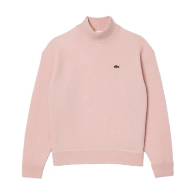 (Women) LACOSTE Retro Embroidered High-Neck Sweater Light Pink AF9542-ADY
