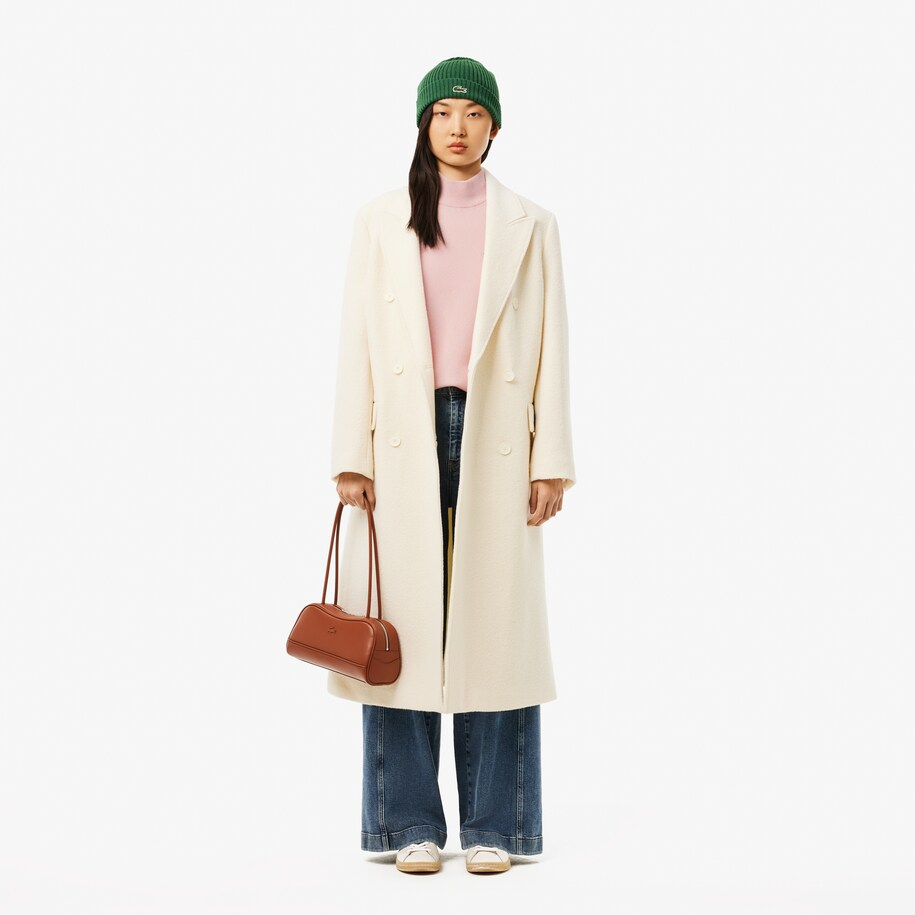 Shop (W) ラコステ レトロ刺繍ハイネックセーター ライトピンク AF9542-ADY