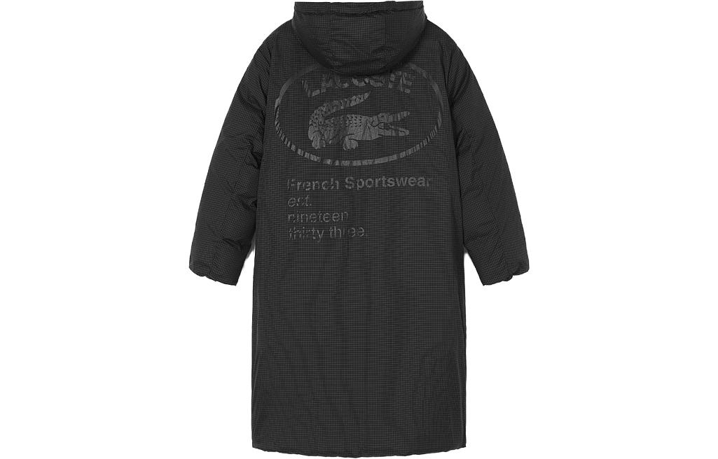 Lookbook (W) LACOSTE Jaket Katun Longgar Panjang Sedang Reversible - Hitam BF4461-031