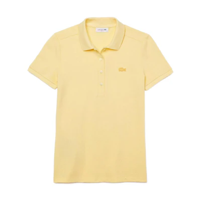 (Women) LACOSTE Slim Fit Plain Polo Shirt Yellow SS22 Collection. PF5462-6XP