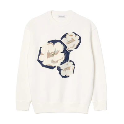 (Women) LACOSTE Soft Comfort Crewneck Oversized Sweatshirt - White. SF4125-70V