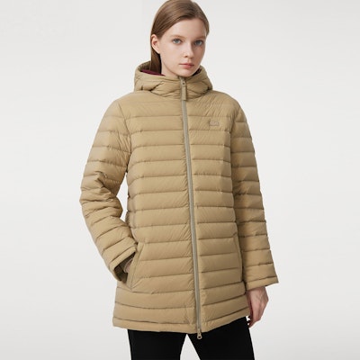 (W) LACOSTE Hoodie Jaket Katun Warna Polos Beige. BF8543-CB8 Shop (W) LACOSTE Hoodie Jaket Katun Warna Polos Beige. BF8543-CB8