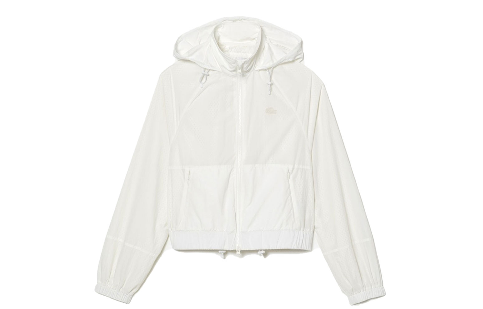 Order (W) ラコステ 無地 長袖 フーディージャケット グレー ホワイト. BF5857-70V