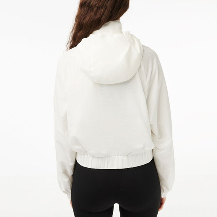 Shop (W) ラコステ 無地 長袖 フーディージャケット グレー ホワイト. BF5857-70V