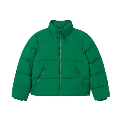 (Women) LACOSTE Solid Color Stand Collar Down Jacket - Dark Green BF5830-CNQ