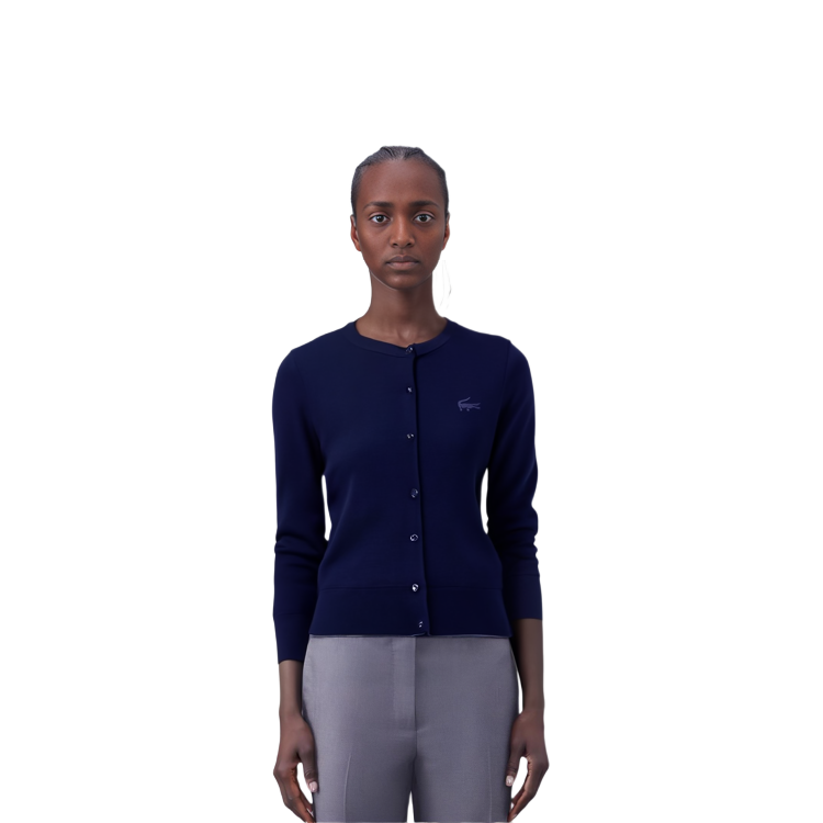 Sizing (W) LACOSTE Sweater Wol Warna Solid - Leher O Crew AF1020-131085