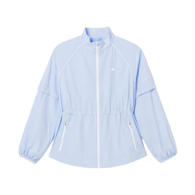 (Women) LACOSTE Solid Color Zip-Up Jacket with Stand Collar. BF3768