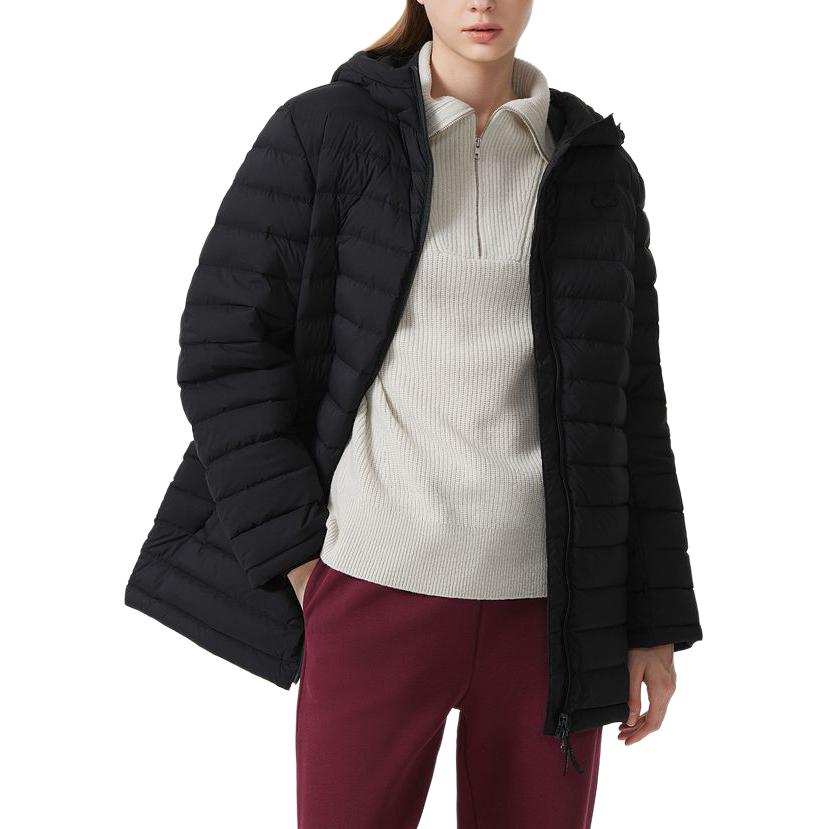 Lookbook (W) LACOSTE Jaket Hoodie Bahan Katun Hitam dengan Resleting Depan BF8543-031