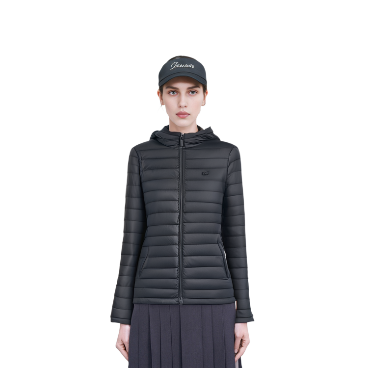 Sizing (W) LACOSTE Jaket Hoodie Bahan Katun Hitam dengan Resleting Depan BF8543-031