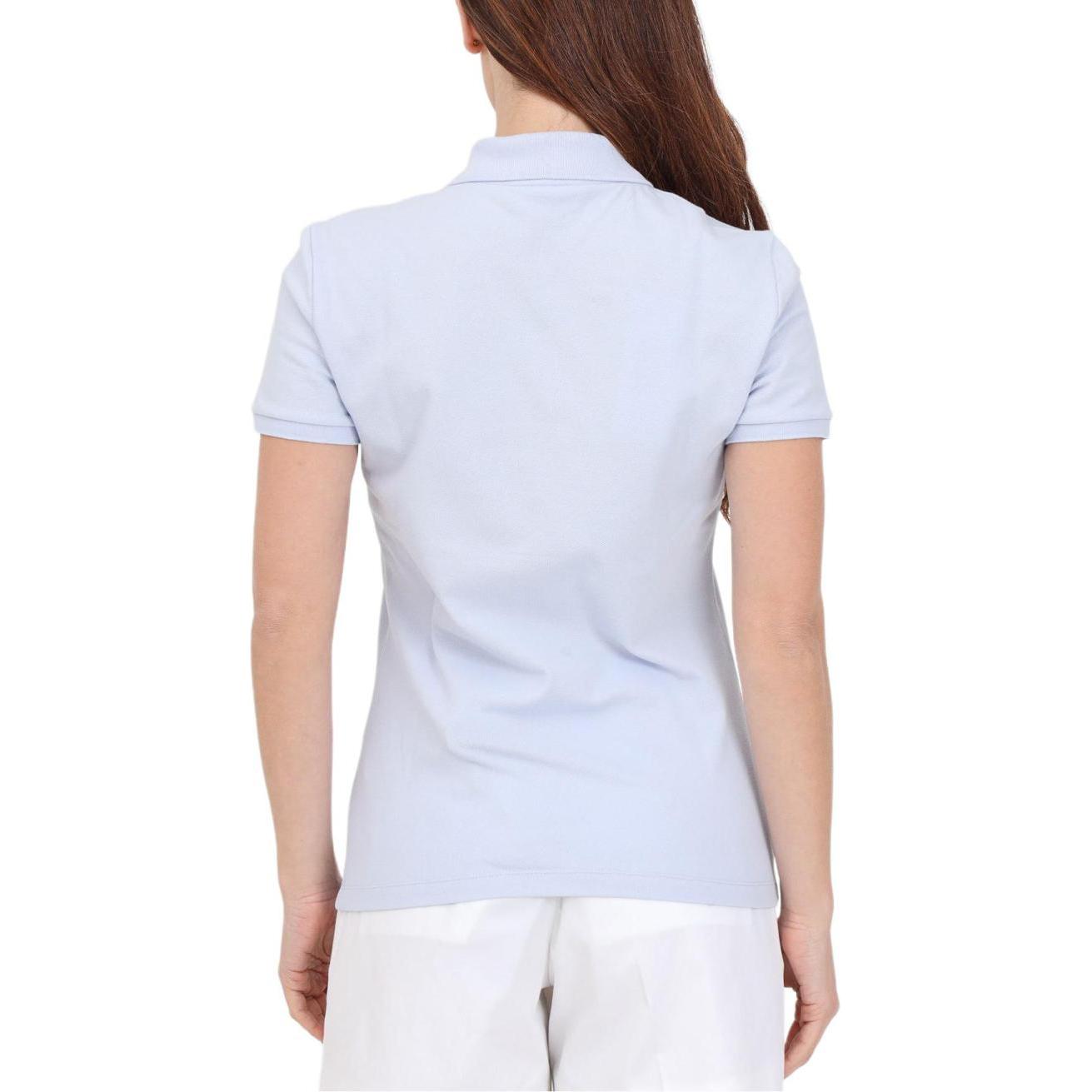 Shop (Women) LACOSTE  SS24 Light Blue Embroidered Logo Polo Shirt. PF5462-J2G